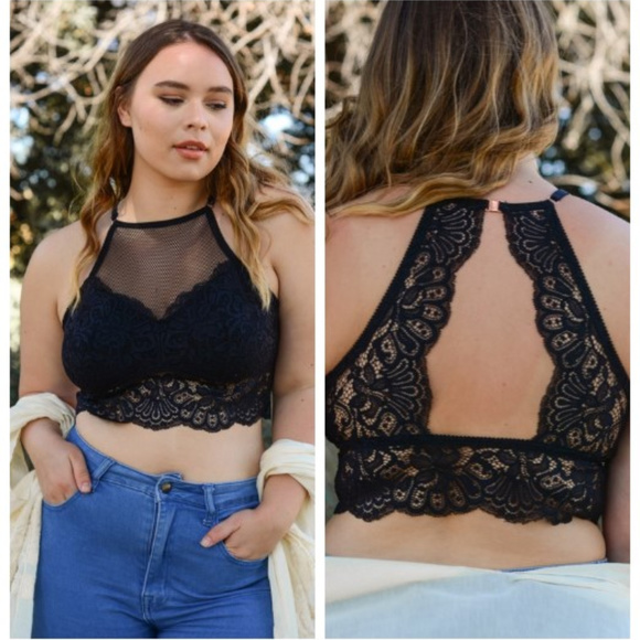 plus size high neck bralette